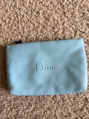 Dior Light Blue Leather Cosmetic Pouch